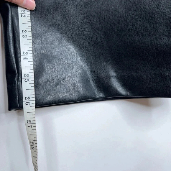 Abercrombie & Fitch Vegan Leather Black Pants Curve Love High Rise Flare Bootcut - Picture 11 of 11